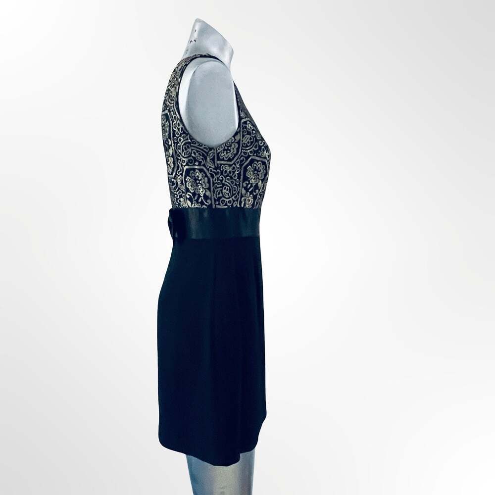 Nanette Lepore Black Sleeveless Sheath Dress with Bow Detail