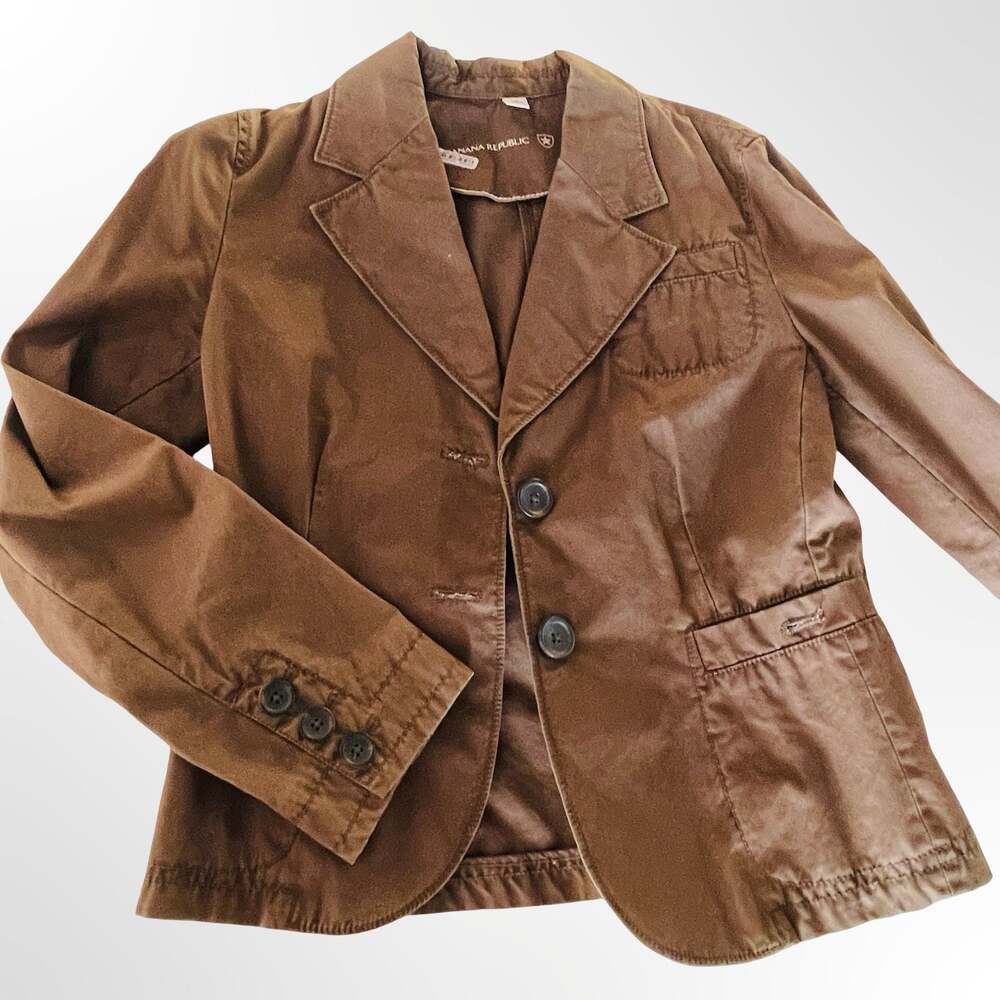 Banana Republic Brown Cotton Blazer Jacket with Sony Pictures Costume Dept Label