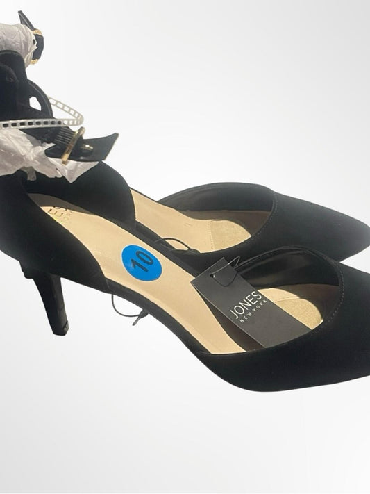 Jones New York Black Pointed Toe Ankle Strap NWT size 10