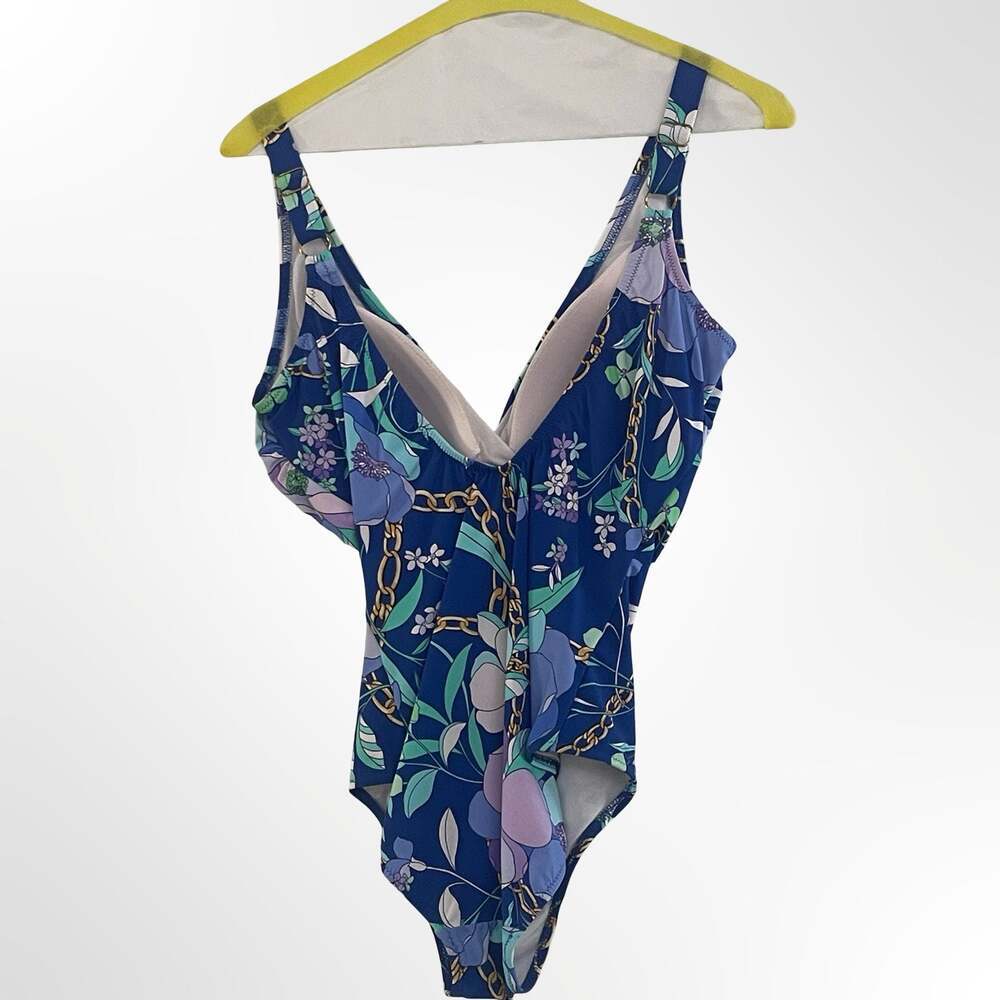 Gottex Memories of Capri V-Neck One-Piece Swimsuit with Floral Print