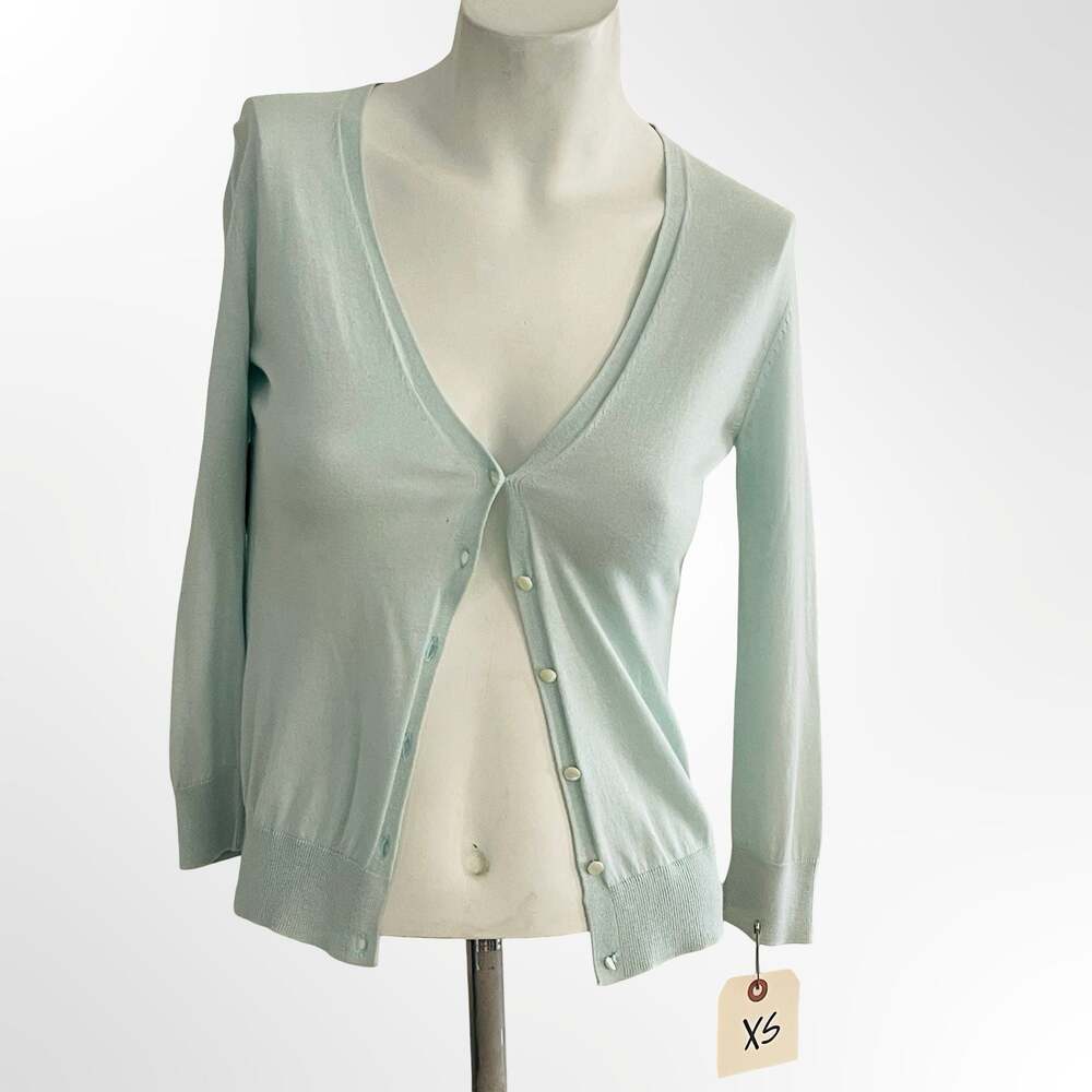 Banana Republic Light Green V-Neck Button-Front Cardigan Sweater Size XS