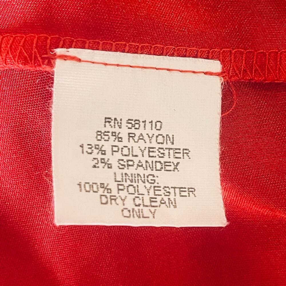 David Meister Red Mock Neck Sleeveless Sheath Gown