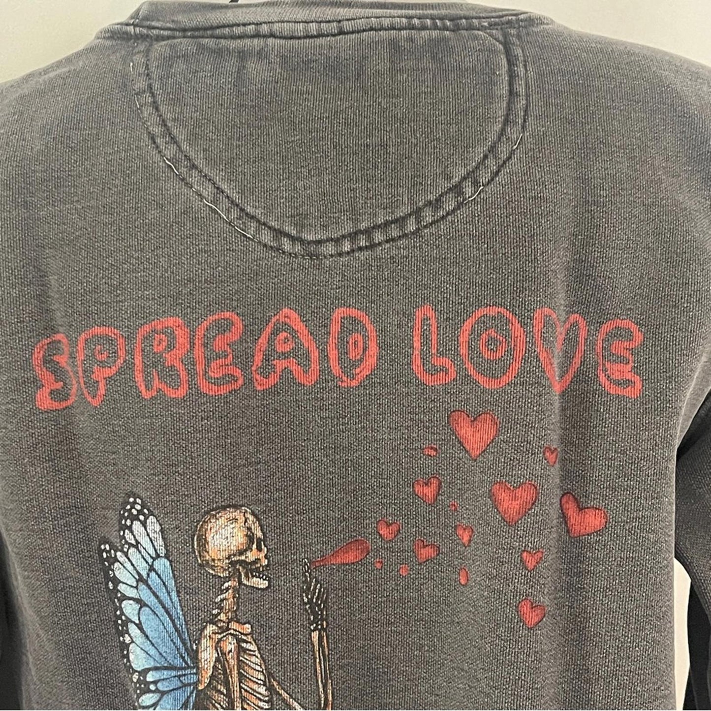 Thick Grey Crewneck Sweater with cool graphics in size M-L