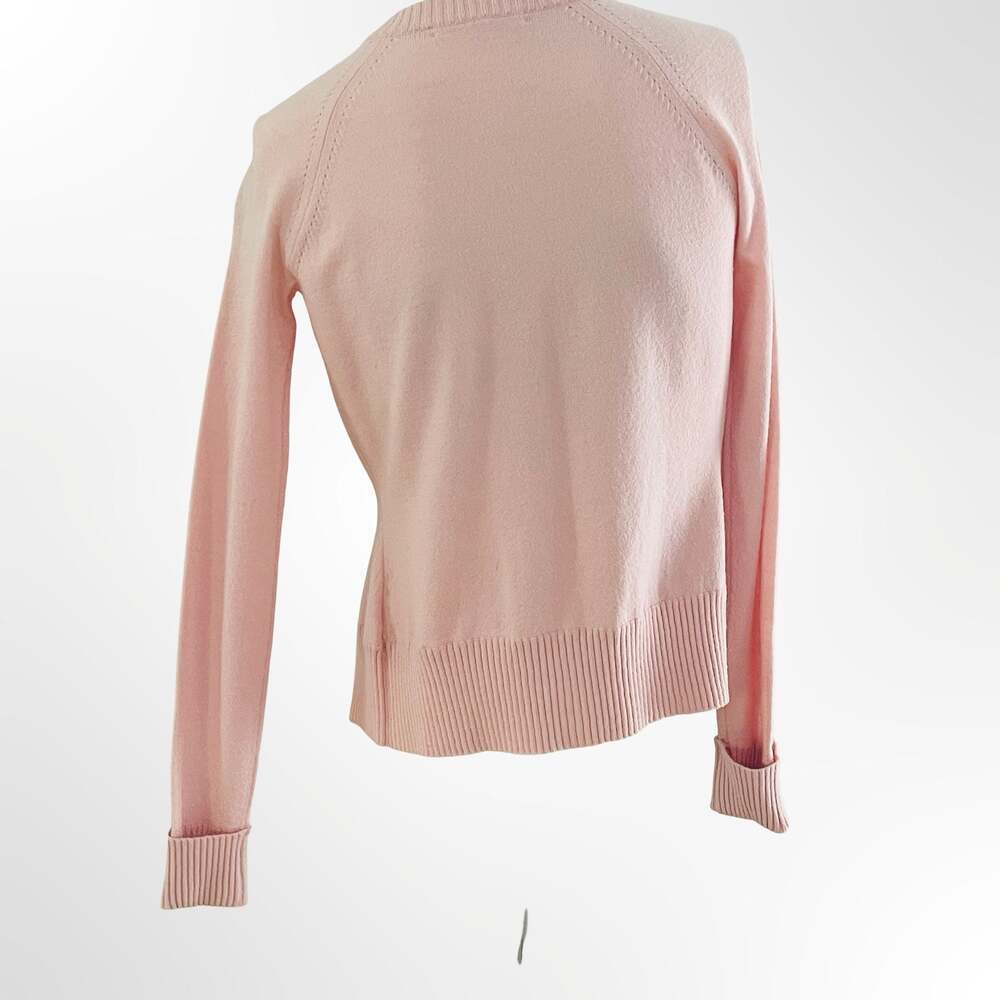 Banana Republic Women's Pink Merino Wool Blend Crewneck Cardigan