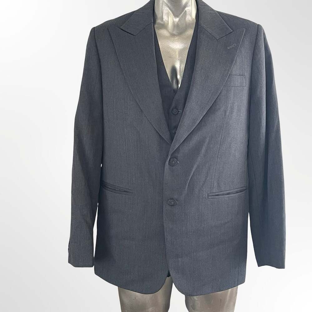 Mapledoram Reproductions Men's Charcoal Grey Peak Lapel 2-Pc Jacket