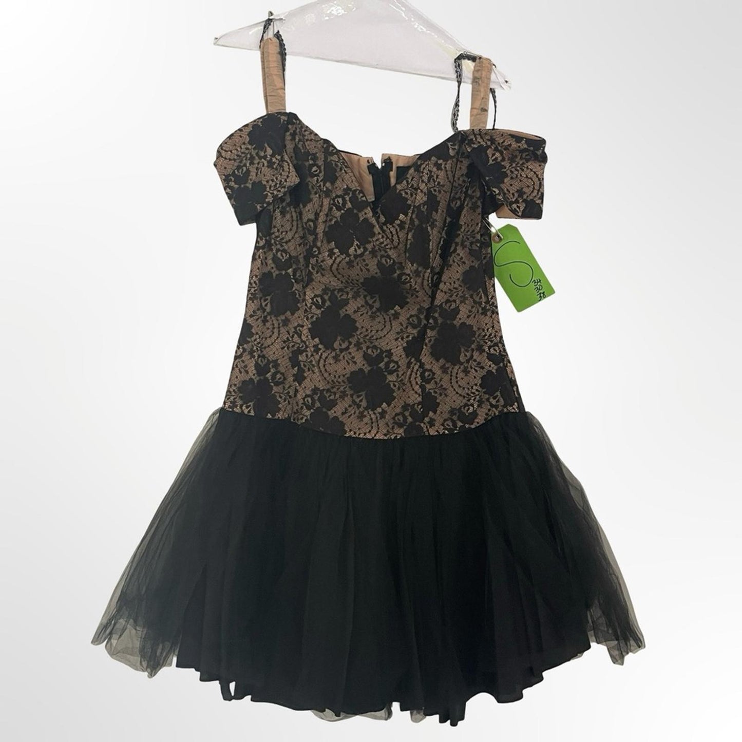 De Laru Black and Tan Lace Tulle Dance Costume Dress in 11