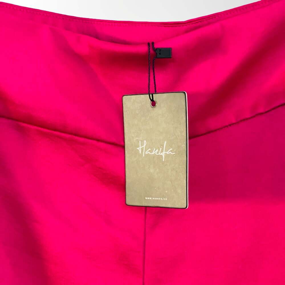 Hanifa Wide Leg Tailored Trousers in Hot Pink, Size XL