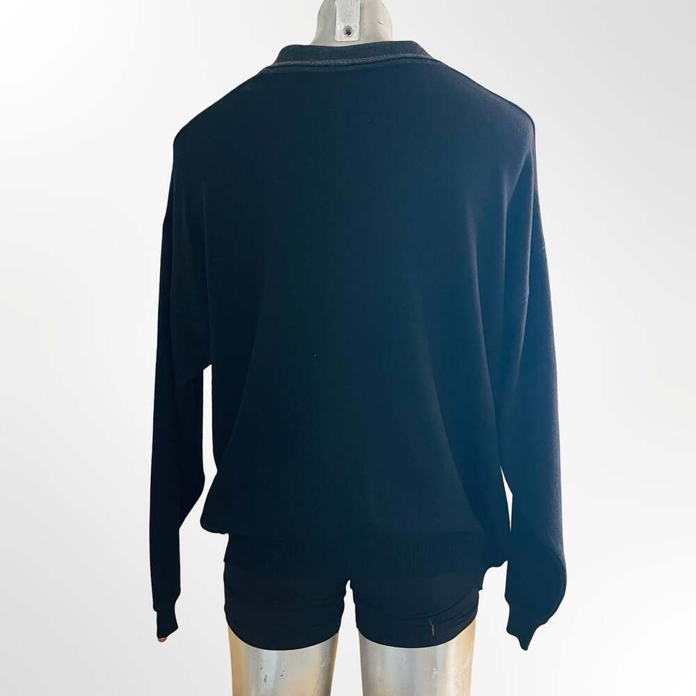 St. Croix Knits Vintage 100% Merino Wool Polo Sweater Black XL