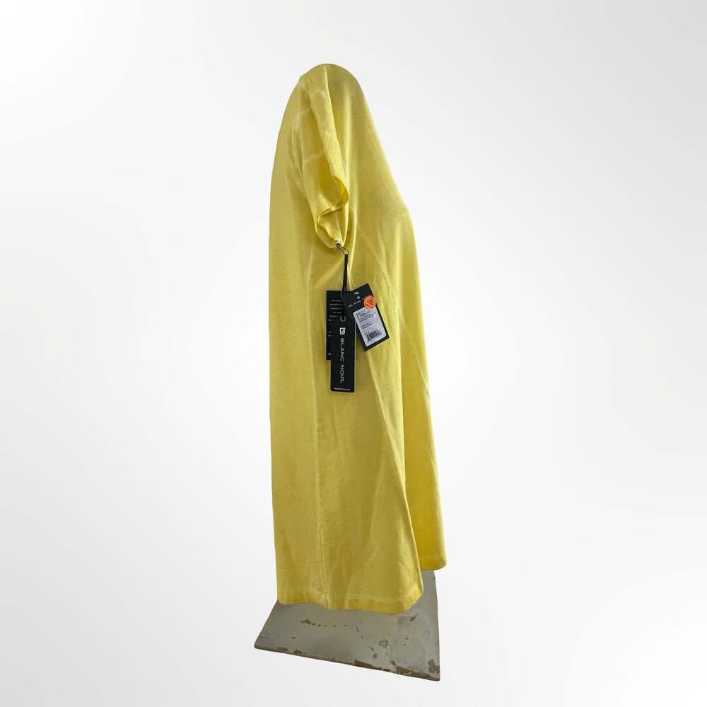 Blanc Noir Women's Vintage Wash T-Shirt Dress in Goldfinch Yellow