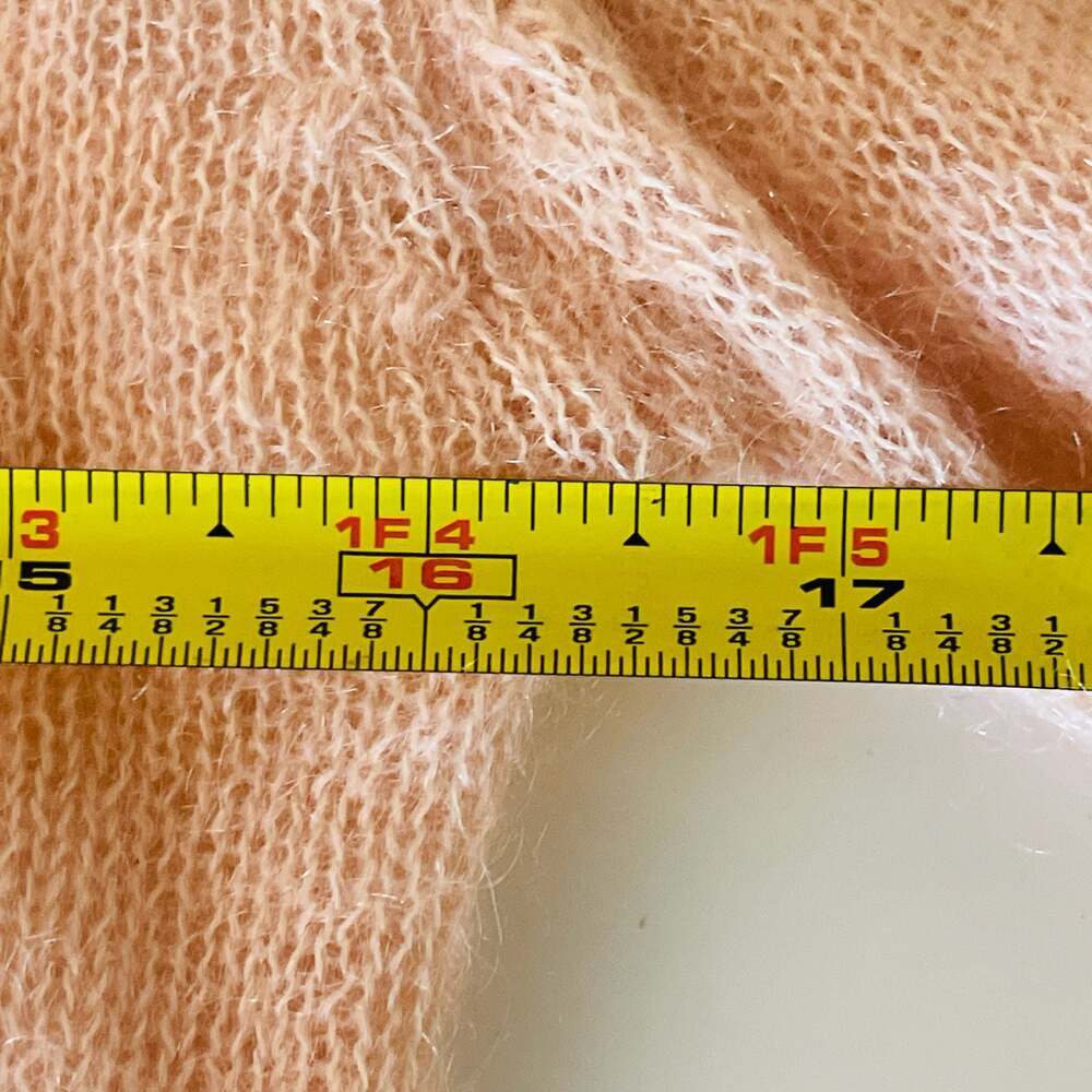 Vintage Early 2000s Baby Pink Angora Wool Blend Cardigan Sweater XS