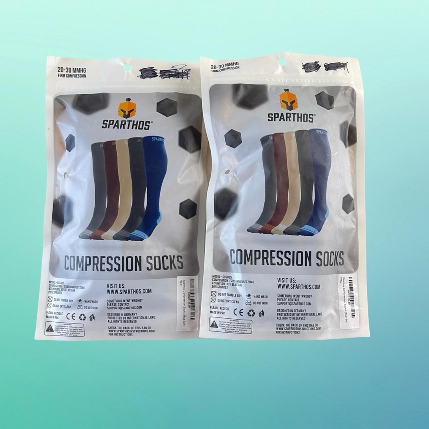 Two Packs of Compression Socks -Blue Size S-M NWT
