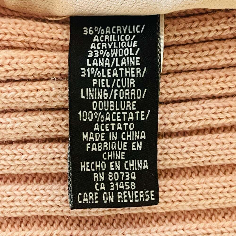 BCBGMaxAzria Pink Leather and Ribbed Knit Sweater Jacket Size M