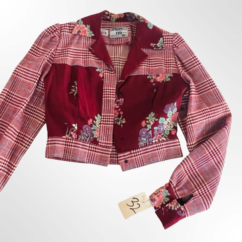 CM Bazaar Sony Pictures Costume Department Vintage Floral Plaid Jacket
