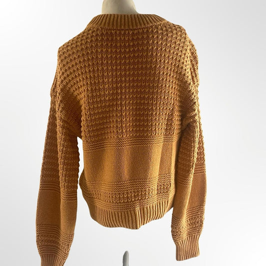 Cozy Knit Sweater in Warm Tan in Size S