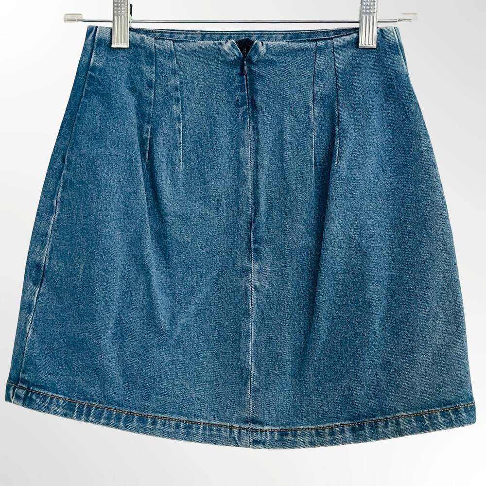 John Galt (Brandy Melville) Denim Mini Skirt with Front Slits