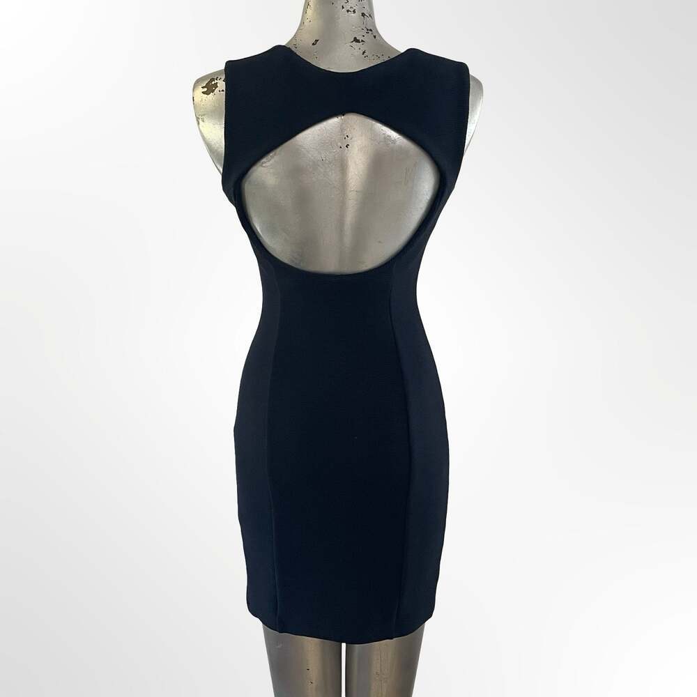 Opening Ceremony Black Ribbed Bodycon Mini Dress with Open Back
