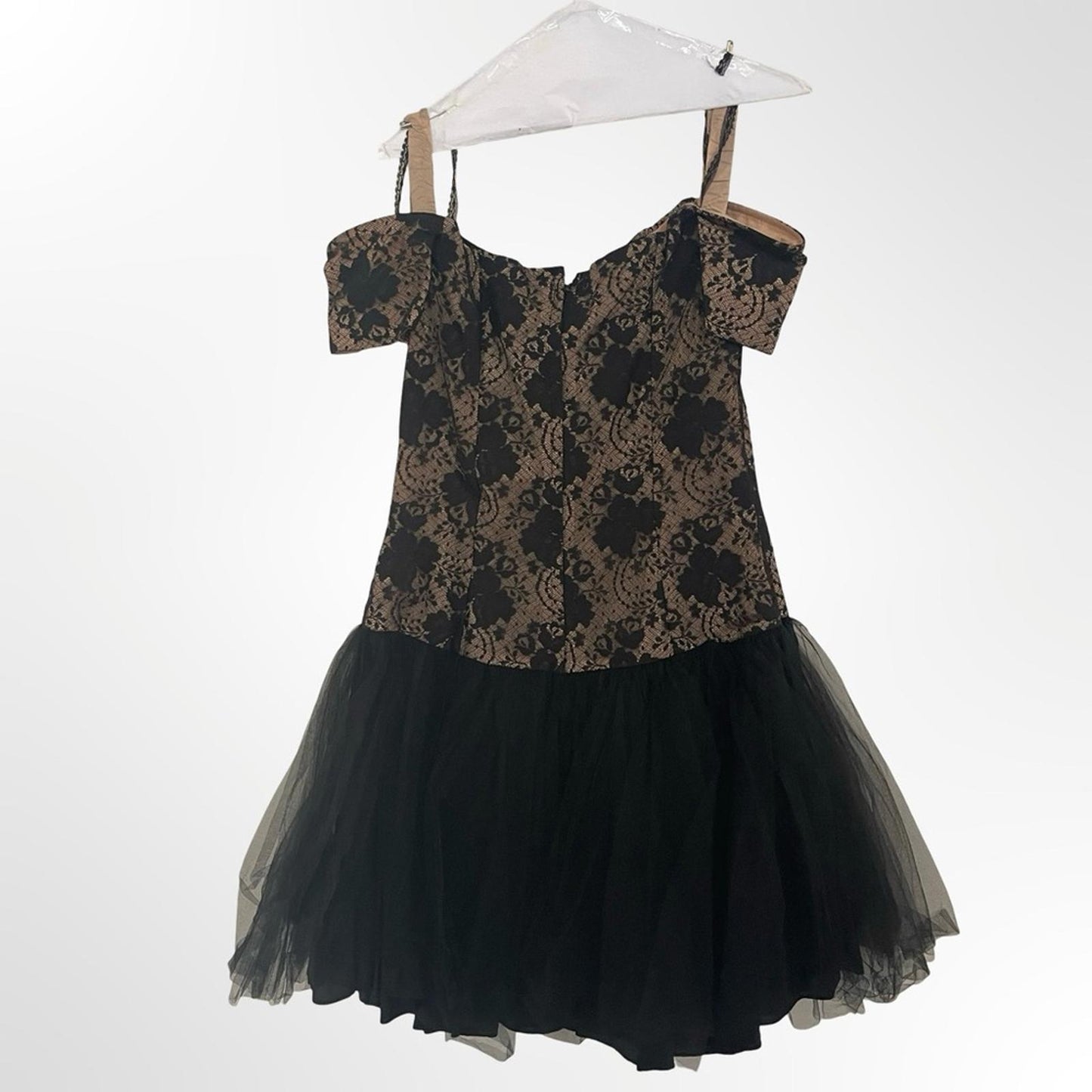 De Laru Black and Tan Lace Tulle Dance Costume Dress in 11