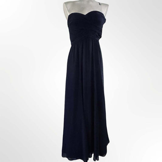 Lauren Ralph Lauren Evening Strapless Navy Blue Maxi Gown