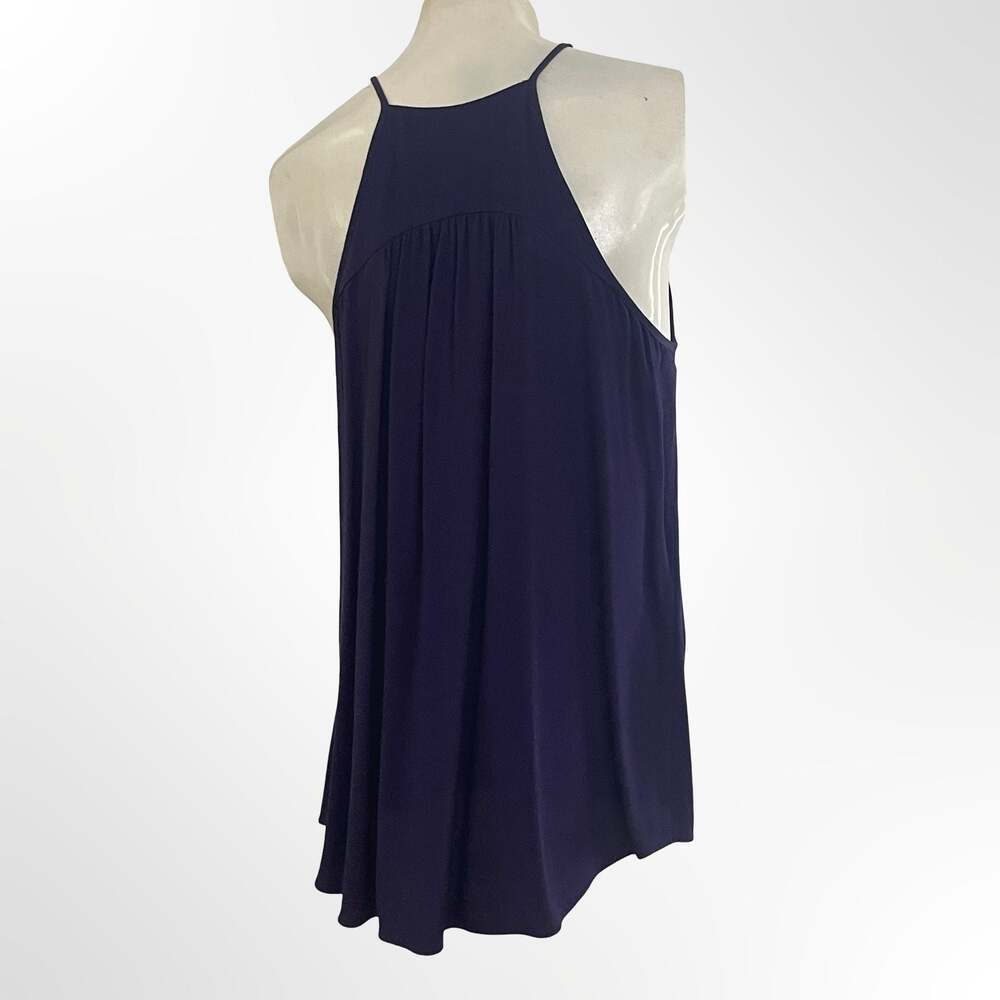 Rebecca Taylor Navy Embellished Halter Cami Swing Tank Top