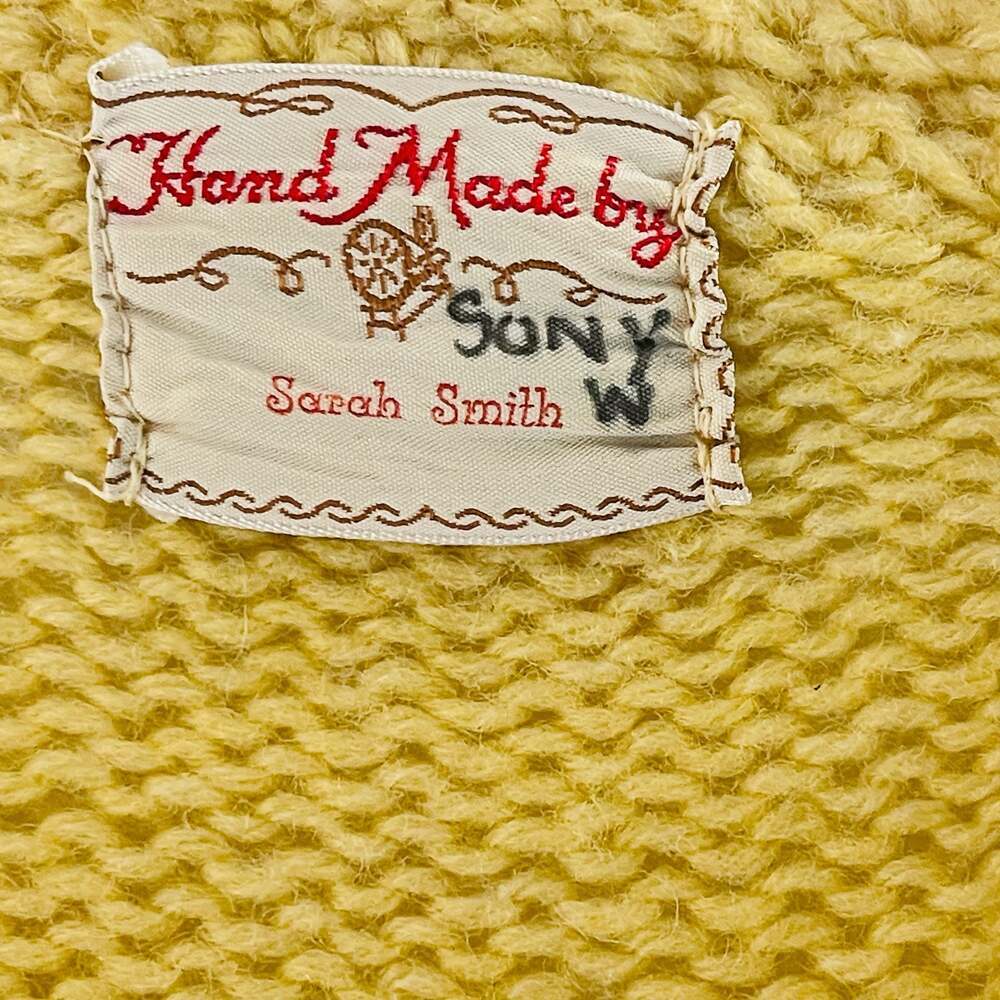 Vintage Hand Made Yellow Button-Up Cardigan Sweater