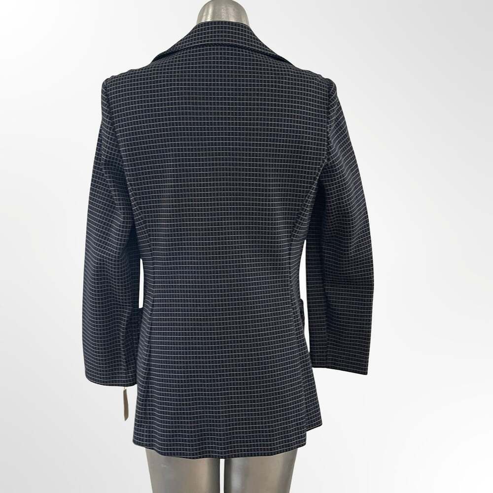 Bodin Knits Vintage Check Pattern Blazer Jacket with Front Patch Pockets