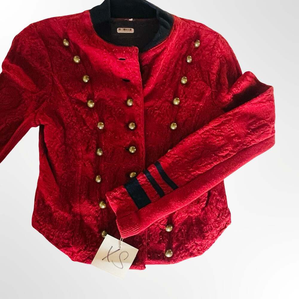 Free People In The Band Texture Military Style Jacket