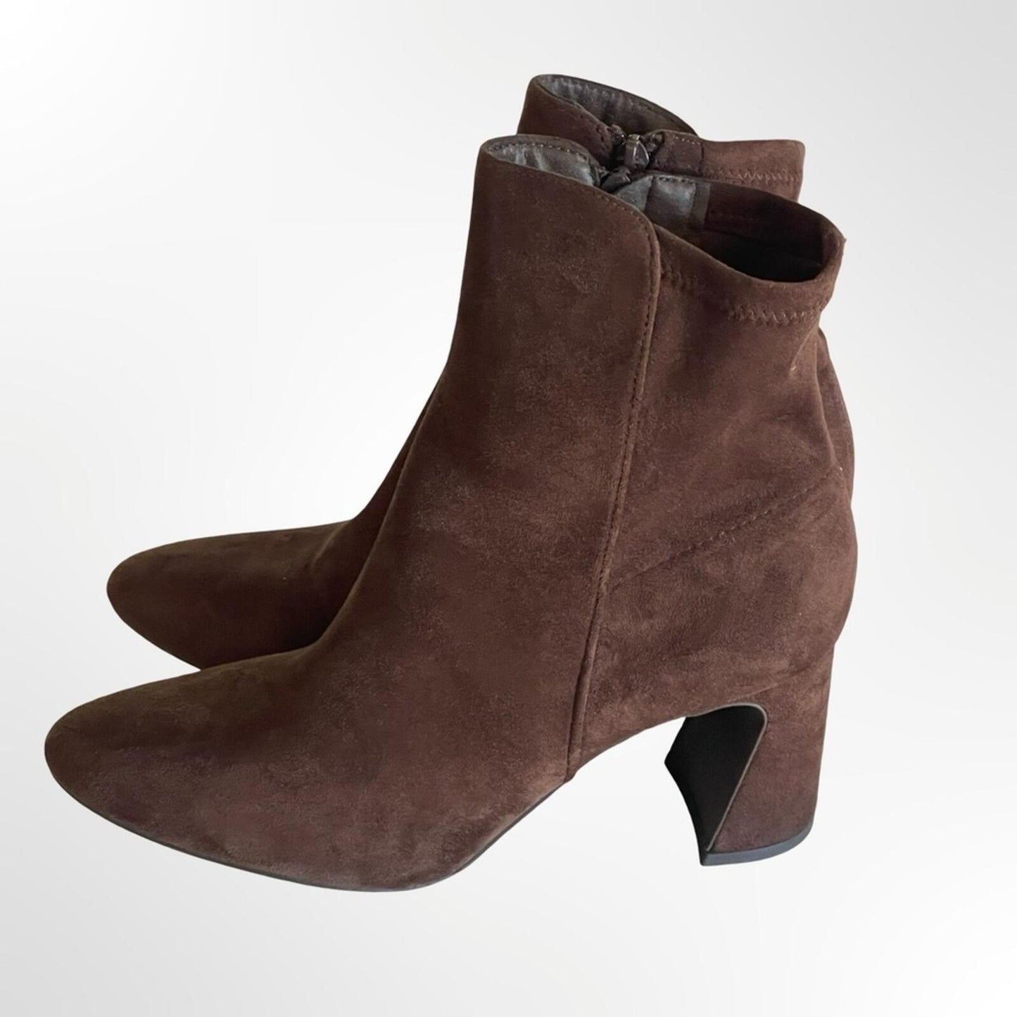 Women's Suede Ankle Boots - Elegant Block Heel size 9.5