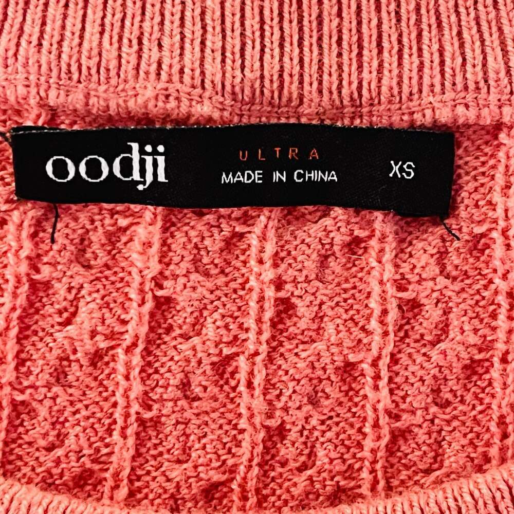 Oodji Ultra Pink Cable Knit Short Sleeve Crewneck Sweater Size XS