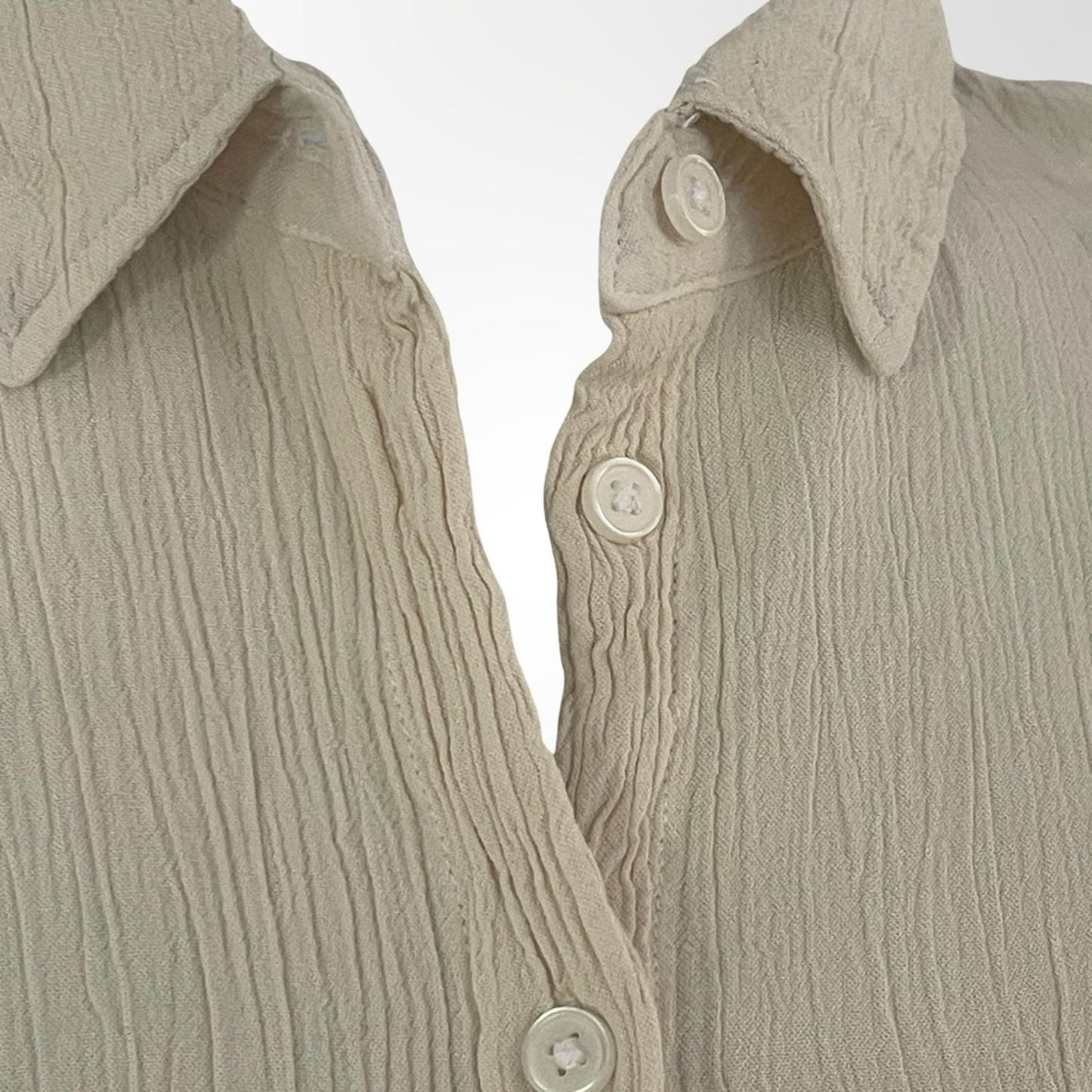 H&M Cream Button-Down Long Sleeve Shirt