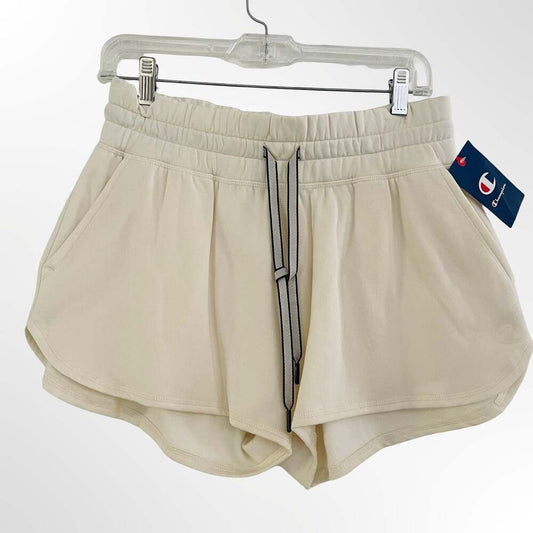 Champion Women's Soft Touch Modal Blend Sweat Shorts in Natural