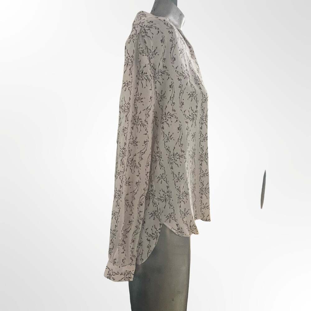 H&M Long Sleeve Button-Up Floral Blouse