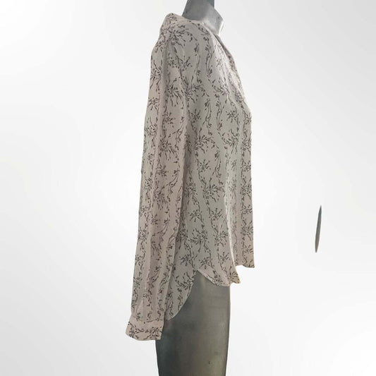 H&M Long Sleeve Button-Up Floral Blouse
