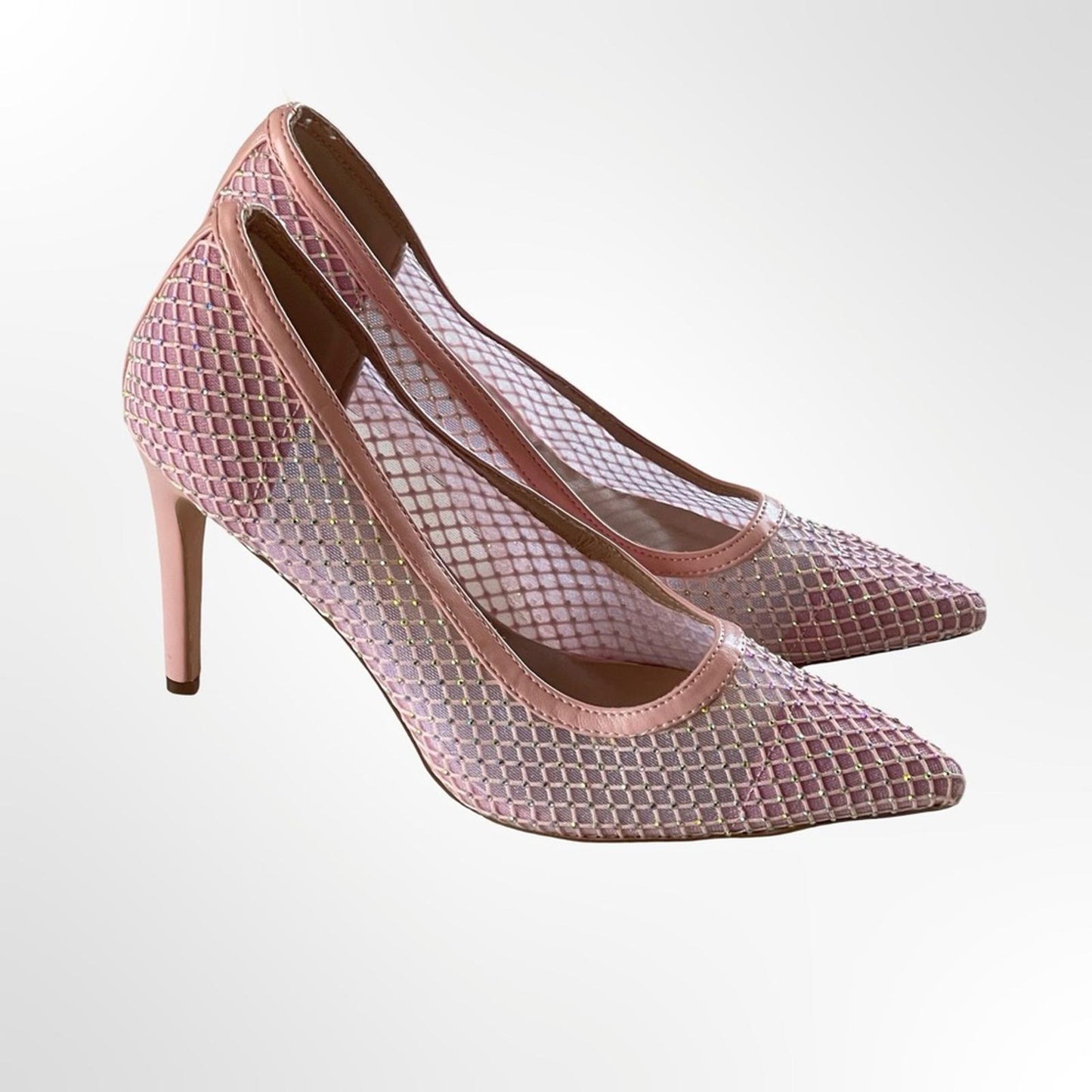 Chase+Chloe Blush Pink Mesh Pointed-Toe Stiletto Pumps - 8.5