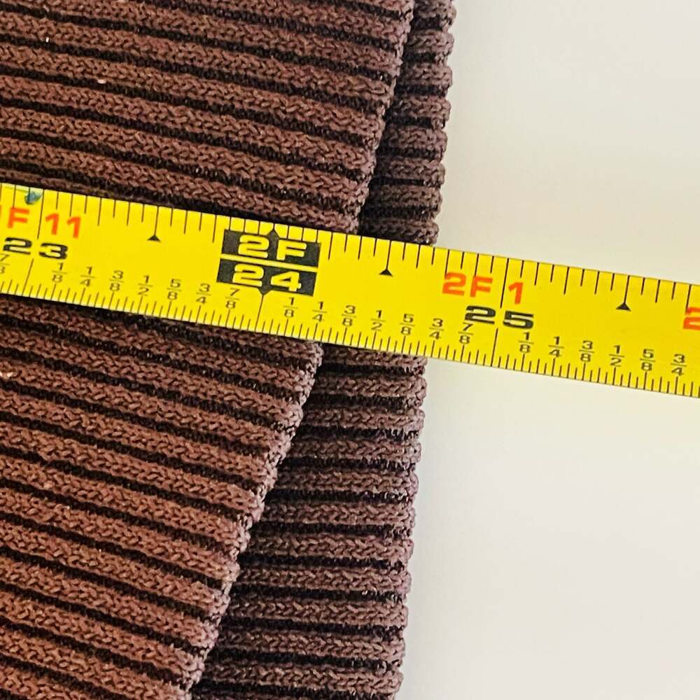 Vintage Stage 7 Brown Ribbed Knit Long Sleeve Polo Sweater  w Cream Collar