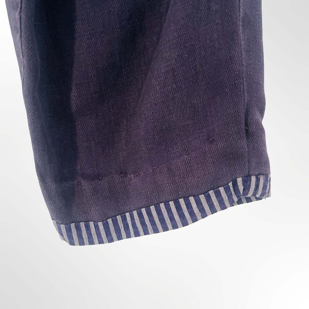 Journal Standard Luxe 100% Linen Cropped Harem Pants with Striped Cuffs