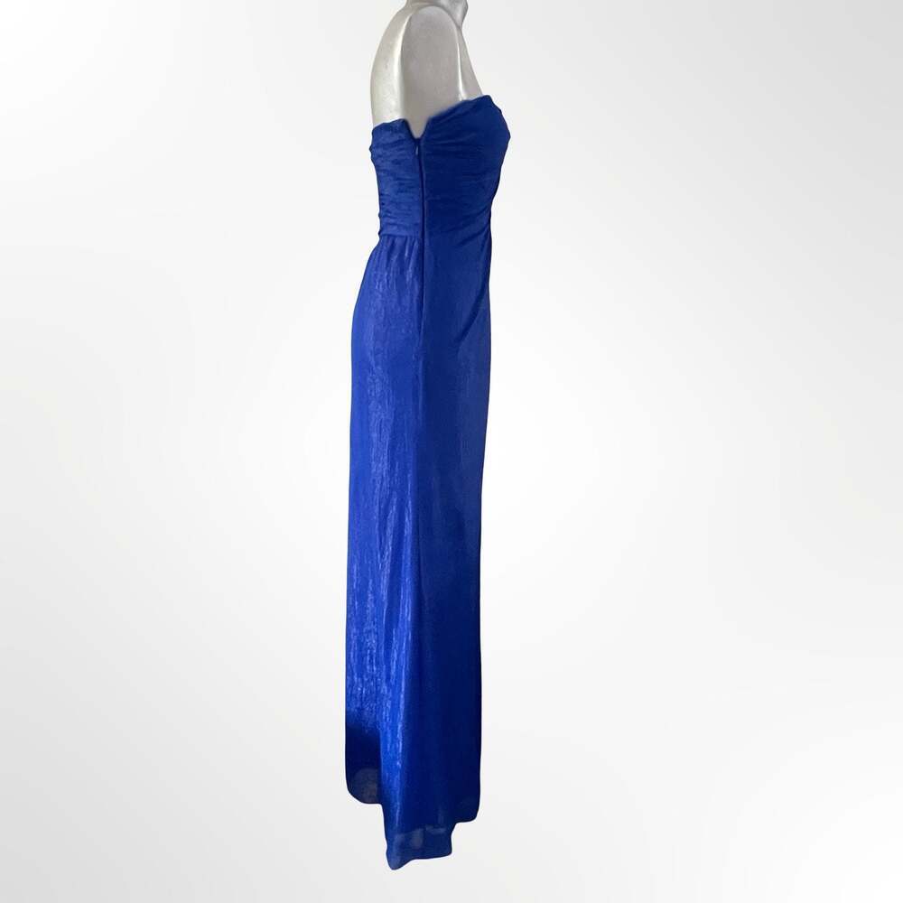 Aqua Women's Royal Blue Shimmering Ruched One-Shoulder Formal Gown