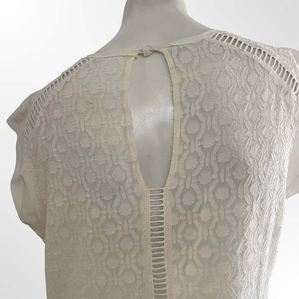 Unbranded White Linen Blend Tunic Blouse Top