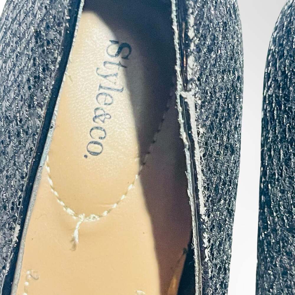 Style & Co. Nikolet Black Glitter Round Toe Pumps