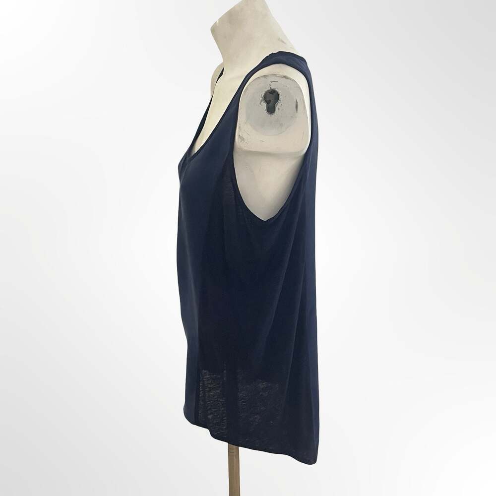 Soft Joie Navy Silk and Linen Blend Hi-Lo Tank Top Size Small