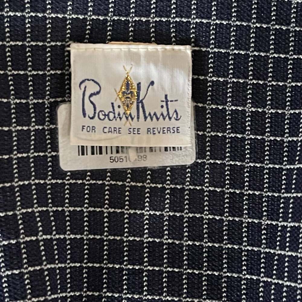 Bodin Knits Vintage Check Pattern Blazer Jacket with Front Patch Pockets