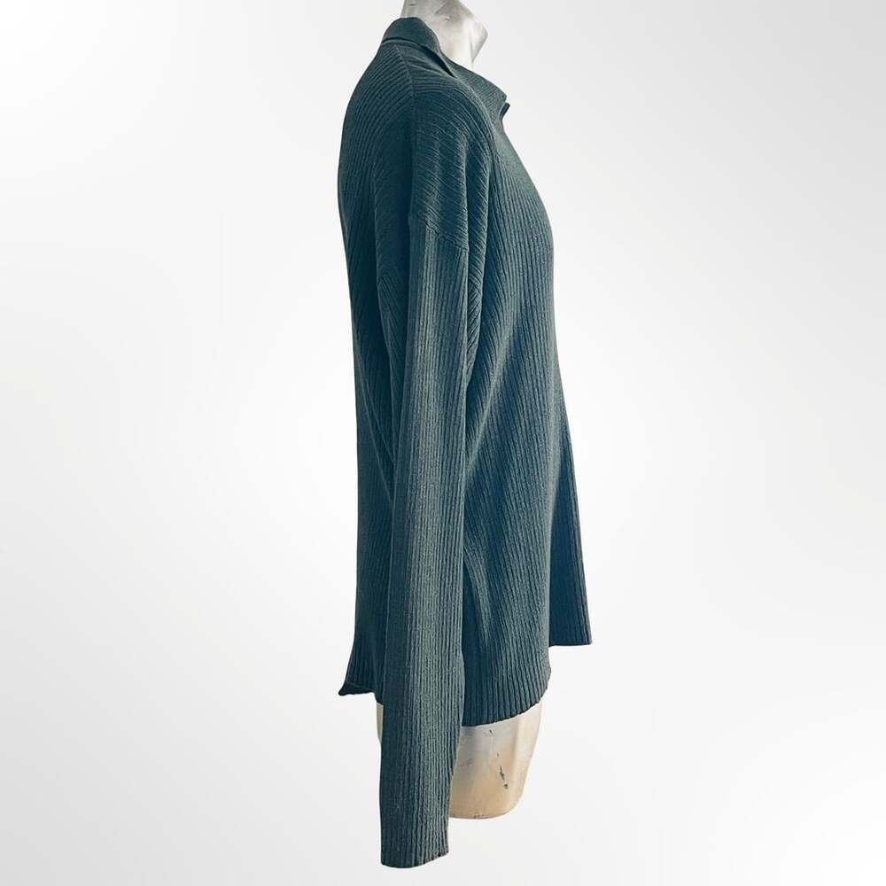 Vintage C.P. Company Full Rib Knitted Cotton Long Sleeve Polo Sweater