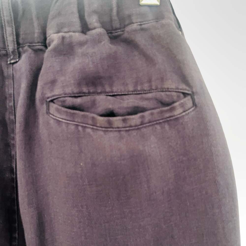 Journal Standard Luxe 100% Linen Cropped Harem Pants with Striped Cuffs