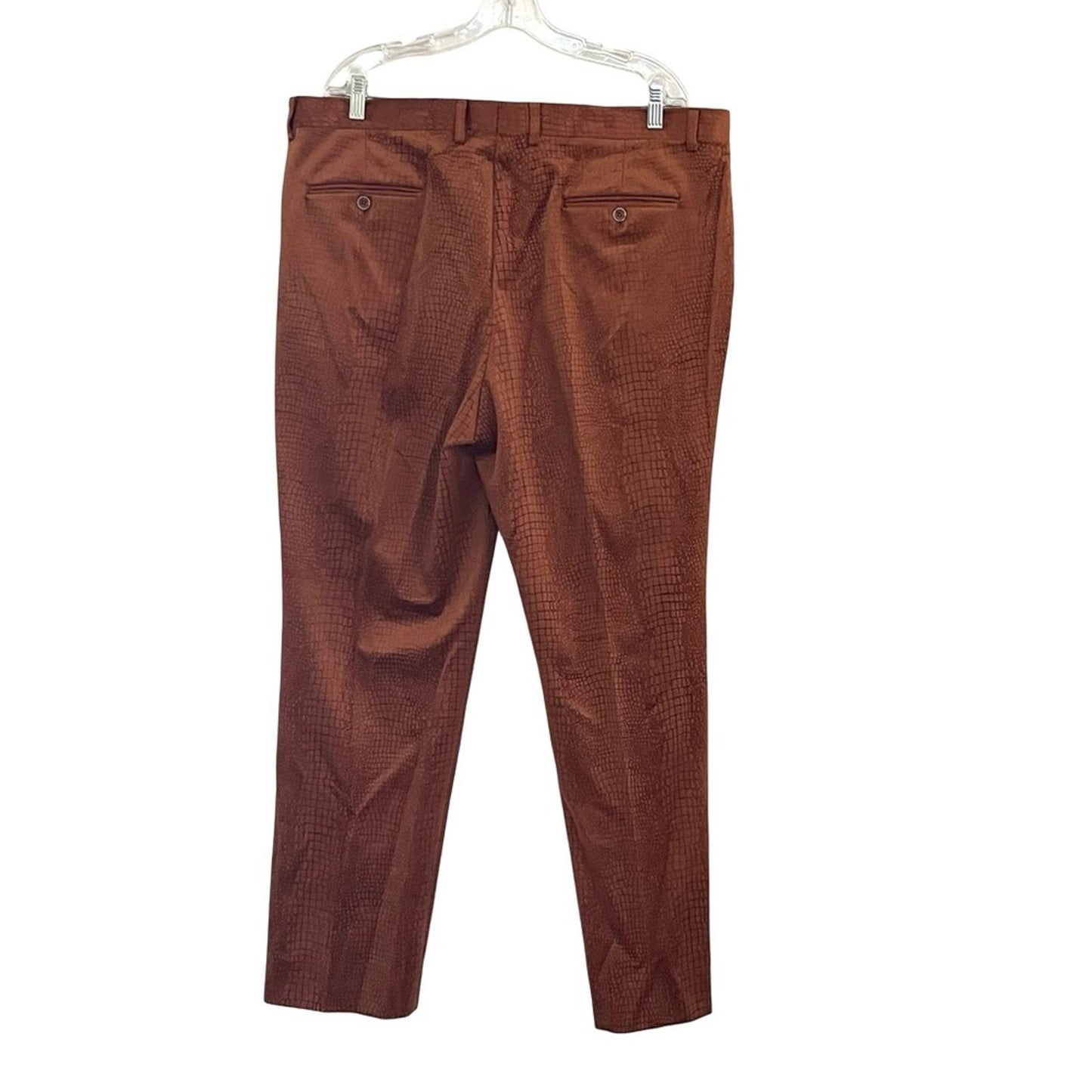 Men's Brown Snakeskin Textured Pants in size 40