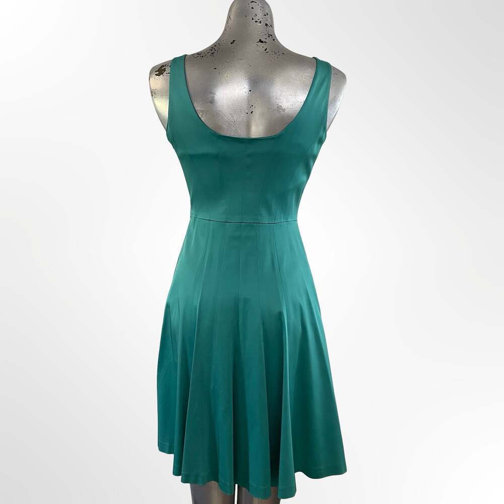 Nine West A Line Dress Womens Teal Sleeveless V-Neck Cocktail Party Event