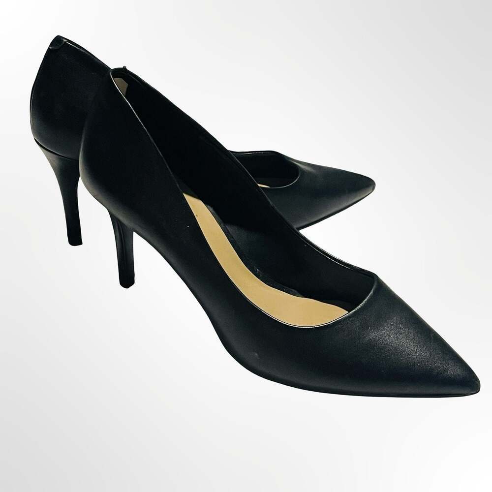 ALDO Black Leather Pointed-Toe Stiletto Pumps