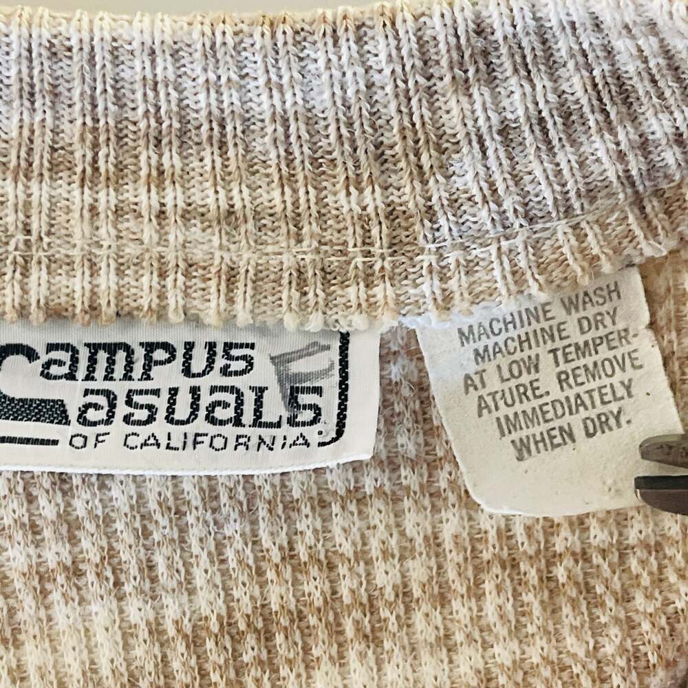 Vintage 1970s Campus Casuals of California Knit V-Neck Cardigan Sweater