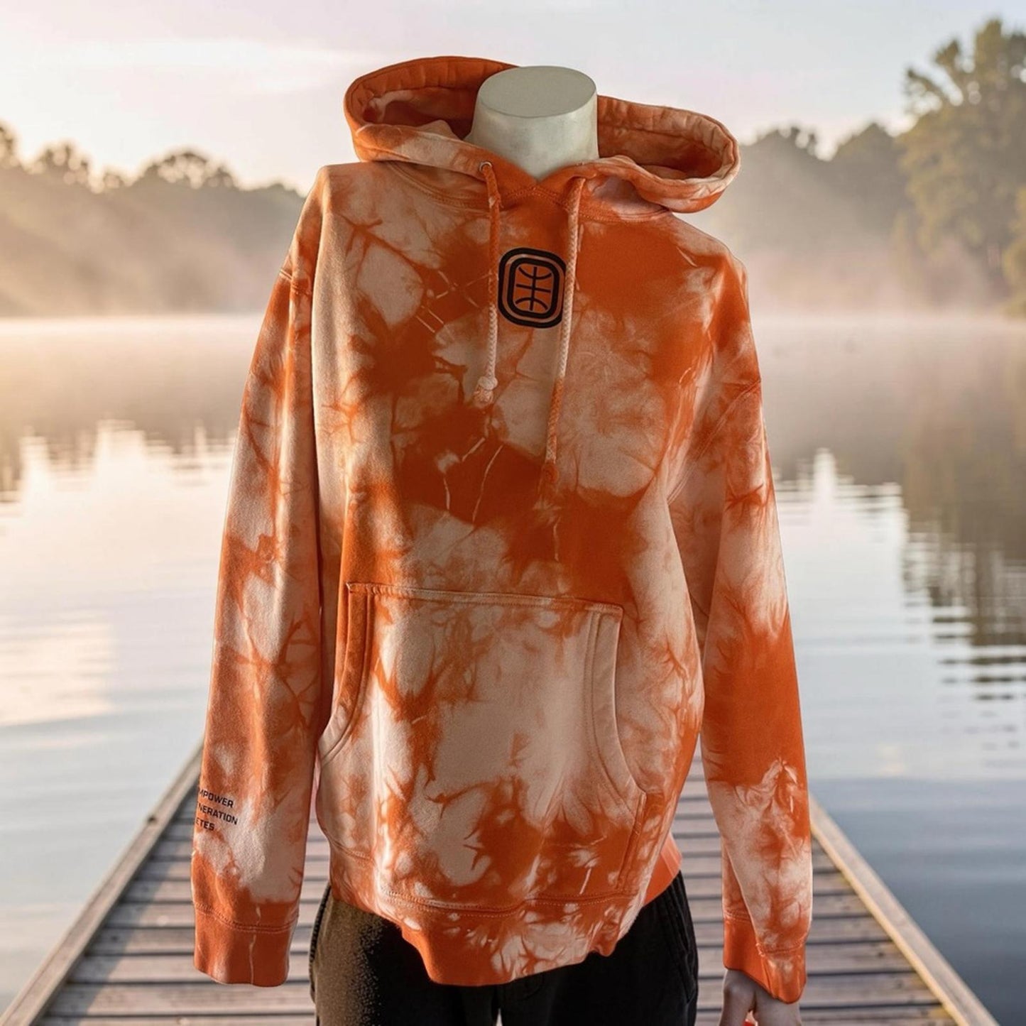 Overtime Women's Orange Tie-Dye Hoodie - thick - Medium