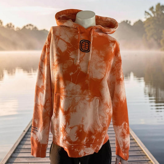 Overtime Women's Orange Tie-Dye Hoodie - thick - Medium
