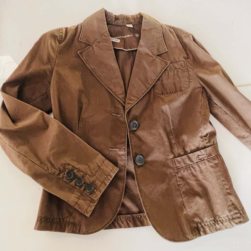 Banana Republic Brown Cotton Blazer Jacket with Sony Pictures Costume Dept Label