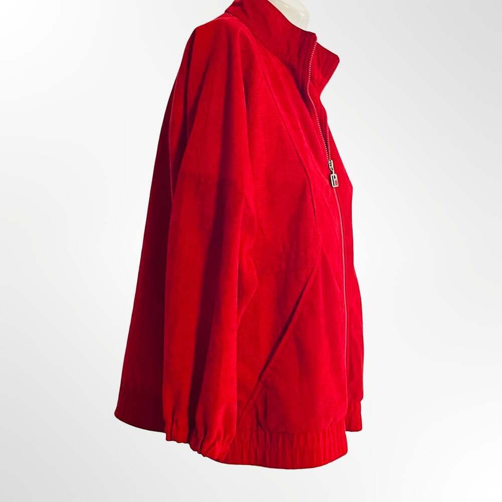 Vintage Red Bomber Jacket with Mock Neck